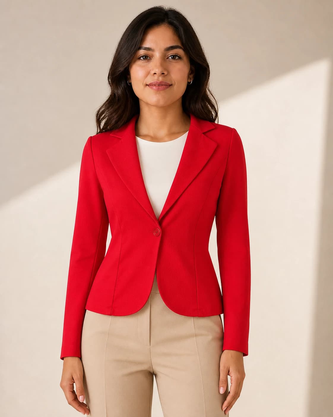 Blazer fucsia crepe, color Color único, vista frontal