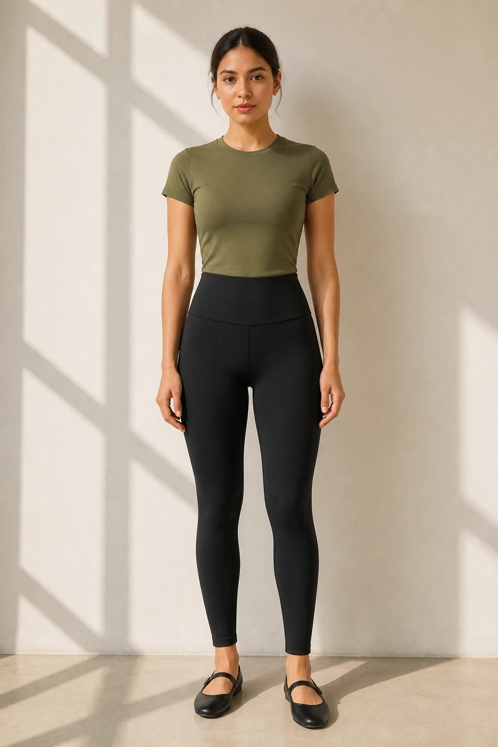 Leggin / licra deportiva, color Negro, vista frontal